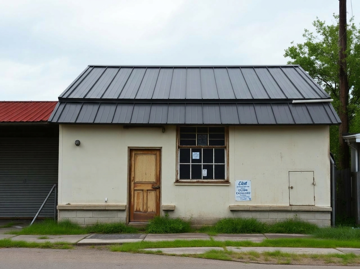 Commercial metal roof installation after